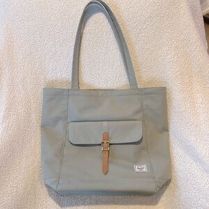 Like new: Herschel Supply Co tote bag in seagrass green.